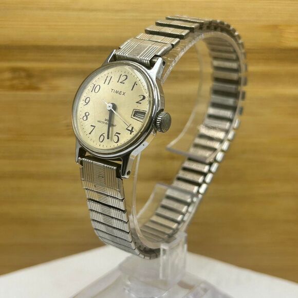 Vintage Timex Ladies Automatic Watch 6" Expansion Band 25mm Case Day Window - Picture 2 of 5